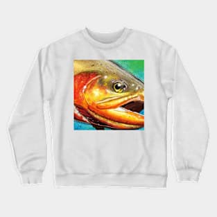 Golden Trout Head Painting Crewneck Sweatshirt